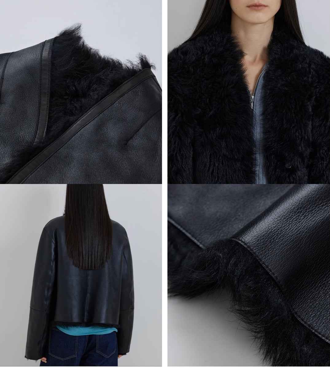 Fireladyfur Women's Reversible Standing Collar Tuscan Sheepskin Coat“Beethoven's Night” - variant_title
