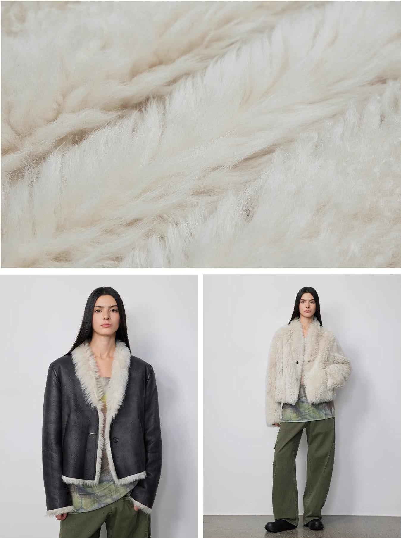 Fireladyfur Women's Reversible Standing Collar Tuscan Sheepskin Coat“Beethoven's Night” - variant_title