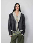 Fireladyfur Women's Reversible Standing Collar Tuscan Sheepskin Coat“Beethoven's Night” - variant_title