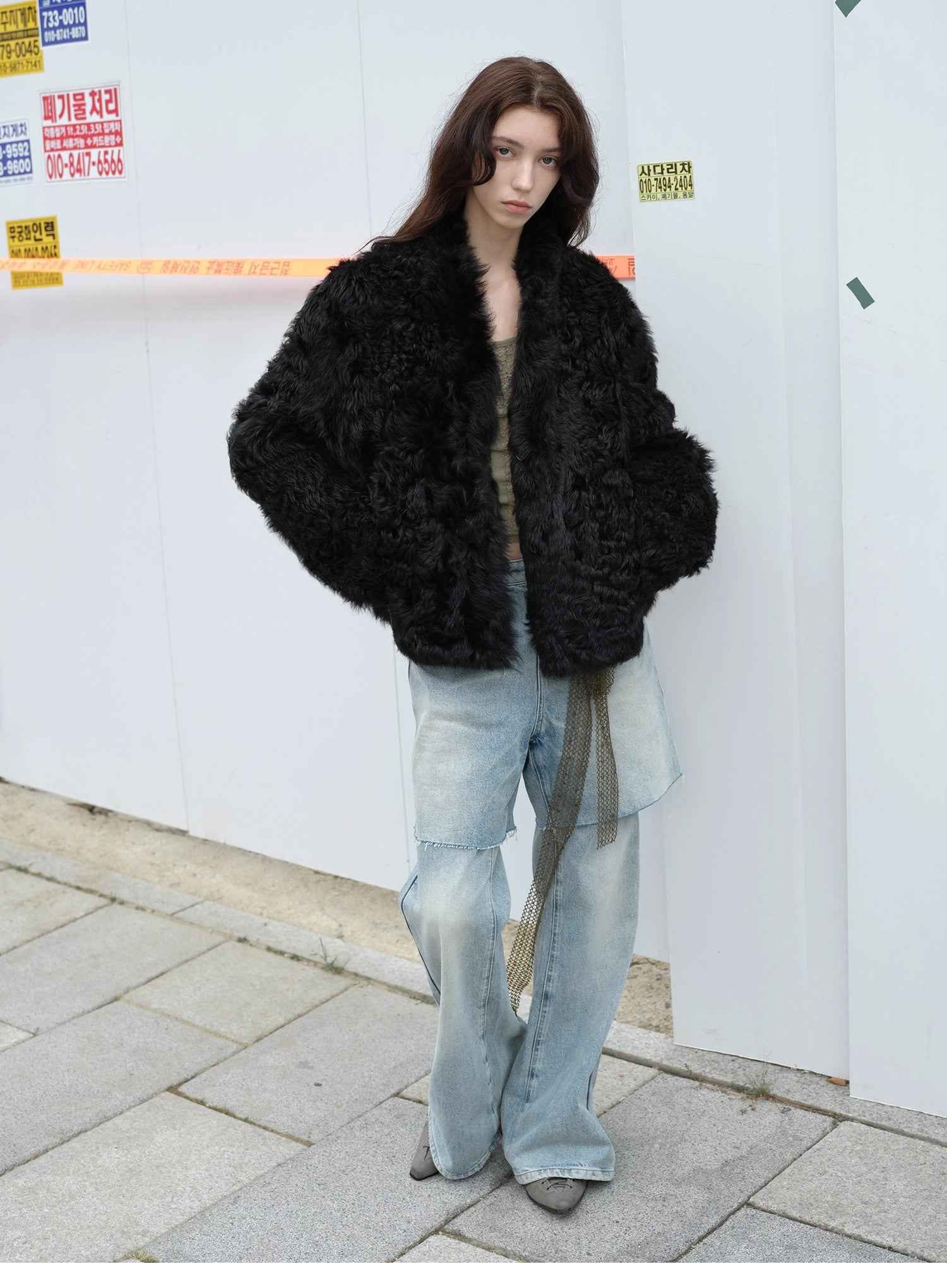 Fireladyfur Women's Reversible Standing Collar Tuscan Sheepskin Coat“Beethoven's Night” - variant_title