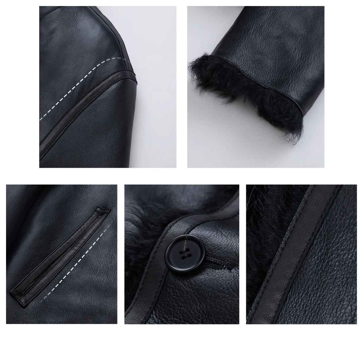 Fireladyfur Women's Reversible Standing Collar Tuscan Sheepskin Coat“Beethoven's Night” - variant_title