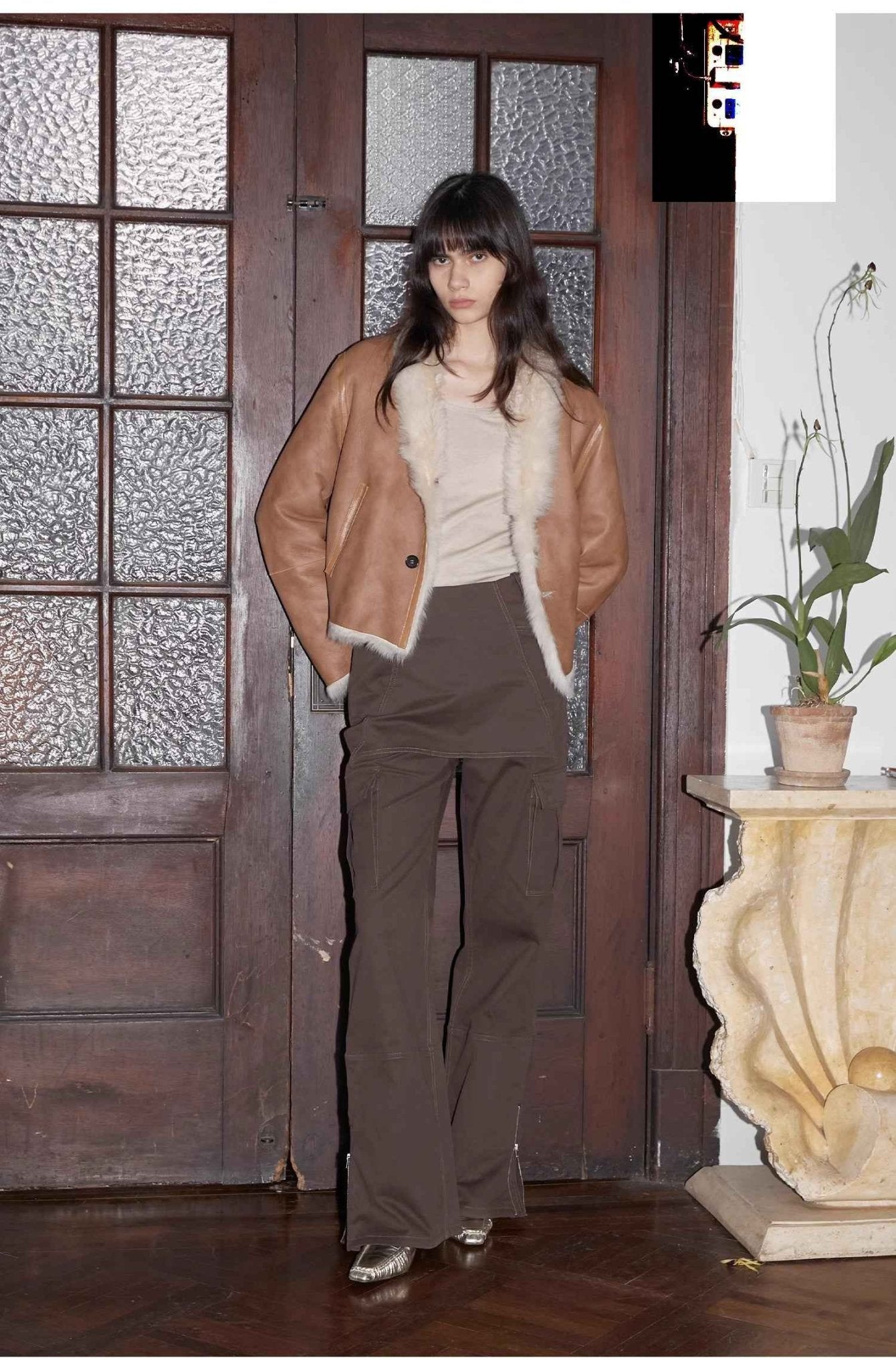 Fireladyfur Women's Reversible Standing Collar Tuscan Sheepskin Coat“Beethoven's Night” - variant_title