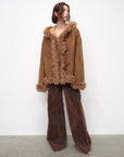 Fireladyfur Women's Shearling Coat - Drop Shoulder Hooded Merino Wool Winter Jacket - variant_title