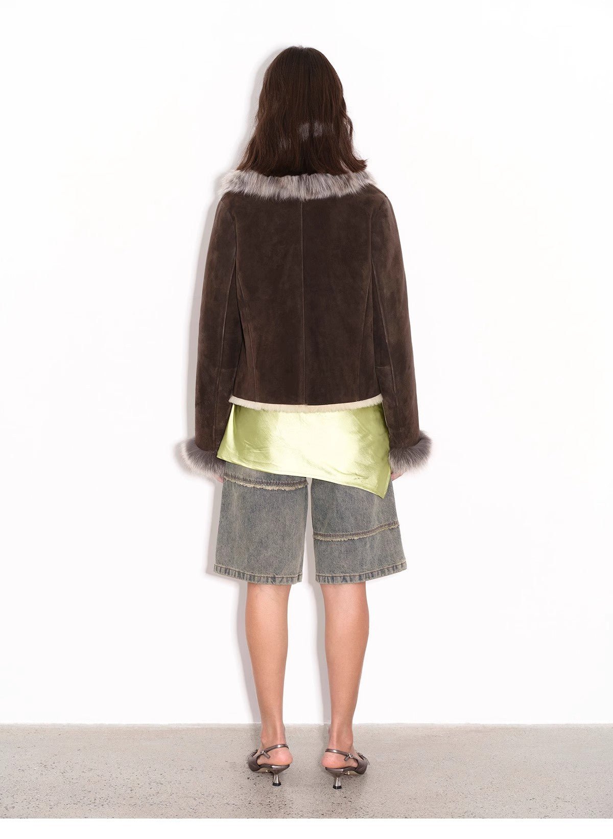 Fireladyfur Women's Shearling Coat - Imported Merino Wool Patchwork Fox Fur Collar Florence - variant_title