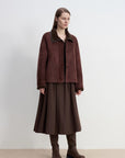 Fireladyfur Women's Shearling Coat - Merino Wool Stand - Up Fur Collar Knight's Contract - variant_title