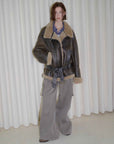 Fireladyfur Women's Shearling Coat - Motorcycle Style Lapel Imported Merino Wool - variant_title