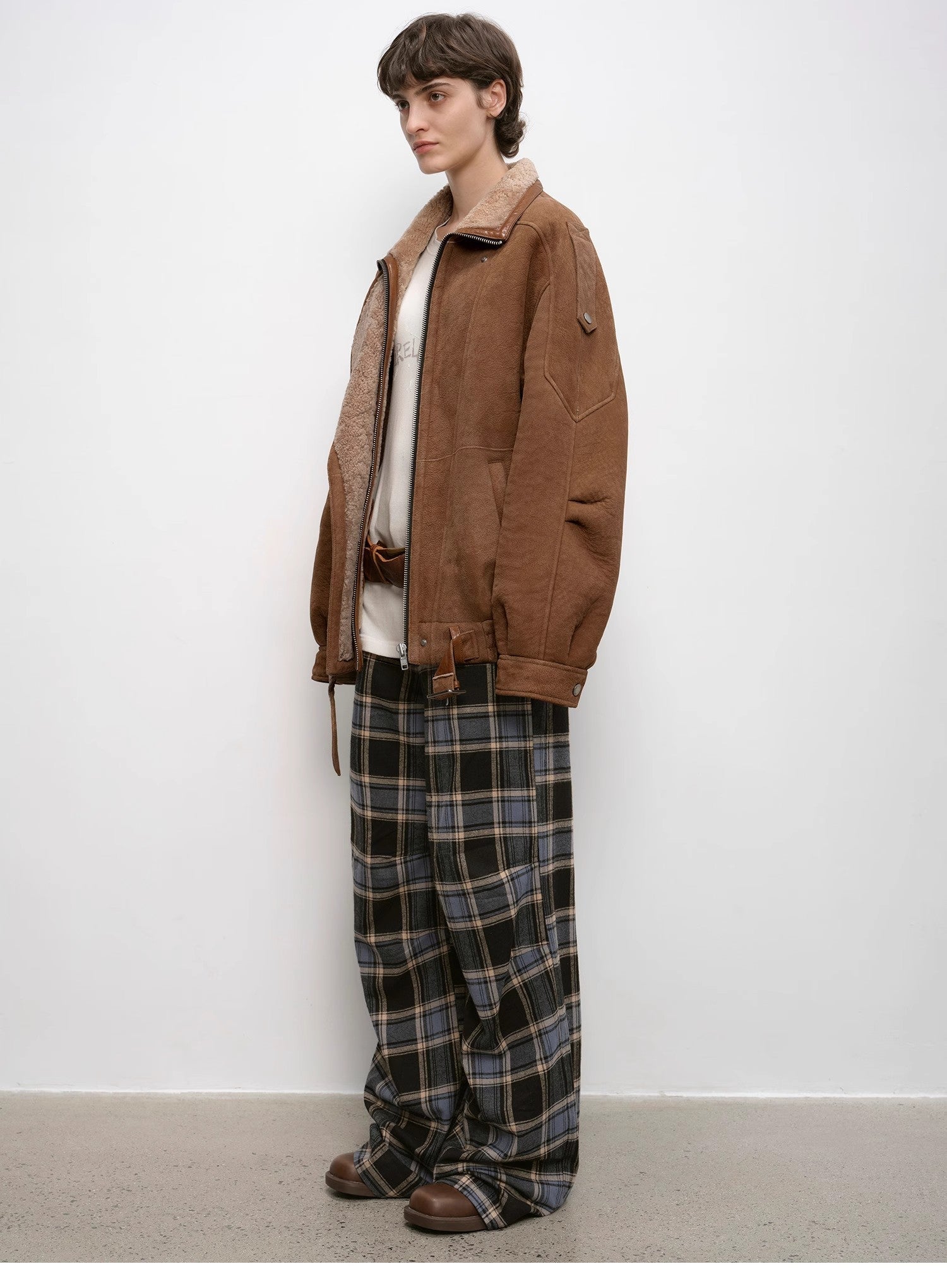 Fireladyfur Women's Shearling Coat - Motorcycle Style Merino Wool Short Jacket Jazz Party - variant_title