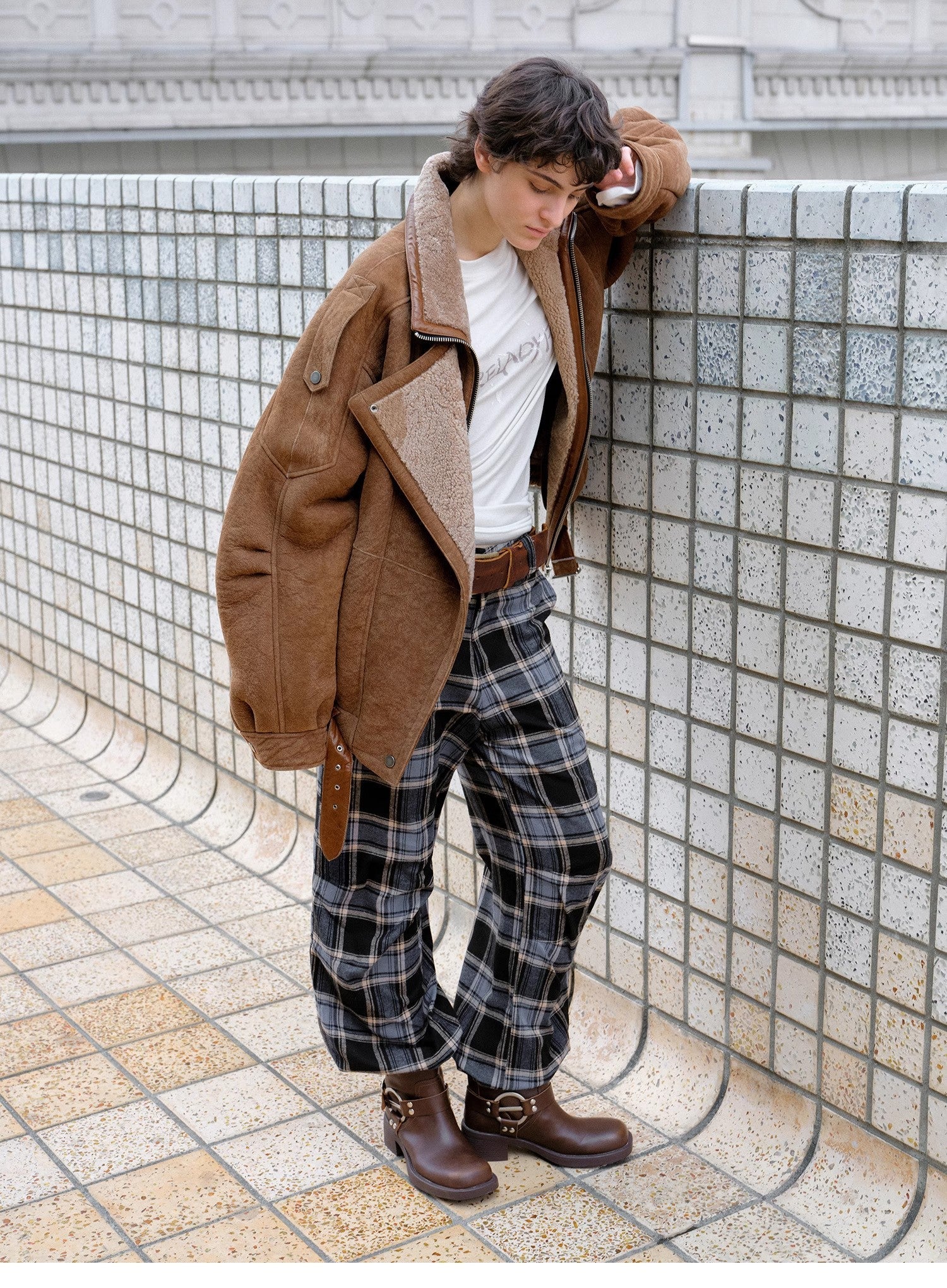 Fireladyfur Women's Shearling Coat - Motorcycle Style Merino Wool Short Jacket Jazz Party - variant_title