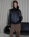 Fireladyfur Women's Shearling Coat - Motorcycle Style Tuscan Wool Short Jacket - variant_title