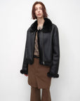 Fireladyfur Women's Shearling Coat - Motorcycle Style Tuscan Wool Short Jacket - variant_title