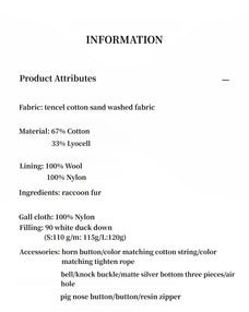 Fireladyfur Coastal Highway II shearling lined down parka product information