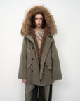 Fireladyfur Women's Shearling Lined Down Parka with Raccoon Fur Collar hood"Coastal Highway II" - variant_title