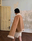 Fireladyfur Women's Short Reversible Vegan Shearling Jacket "Bella Poetry" - variant_title
