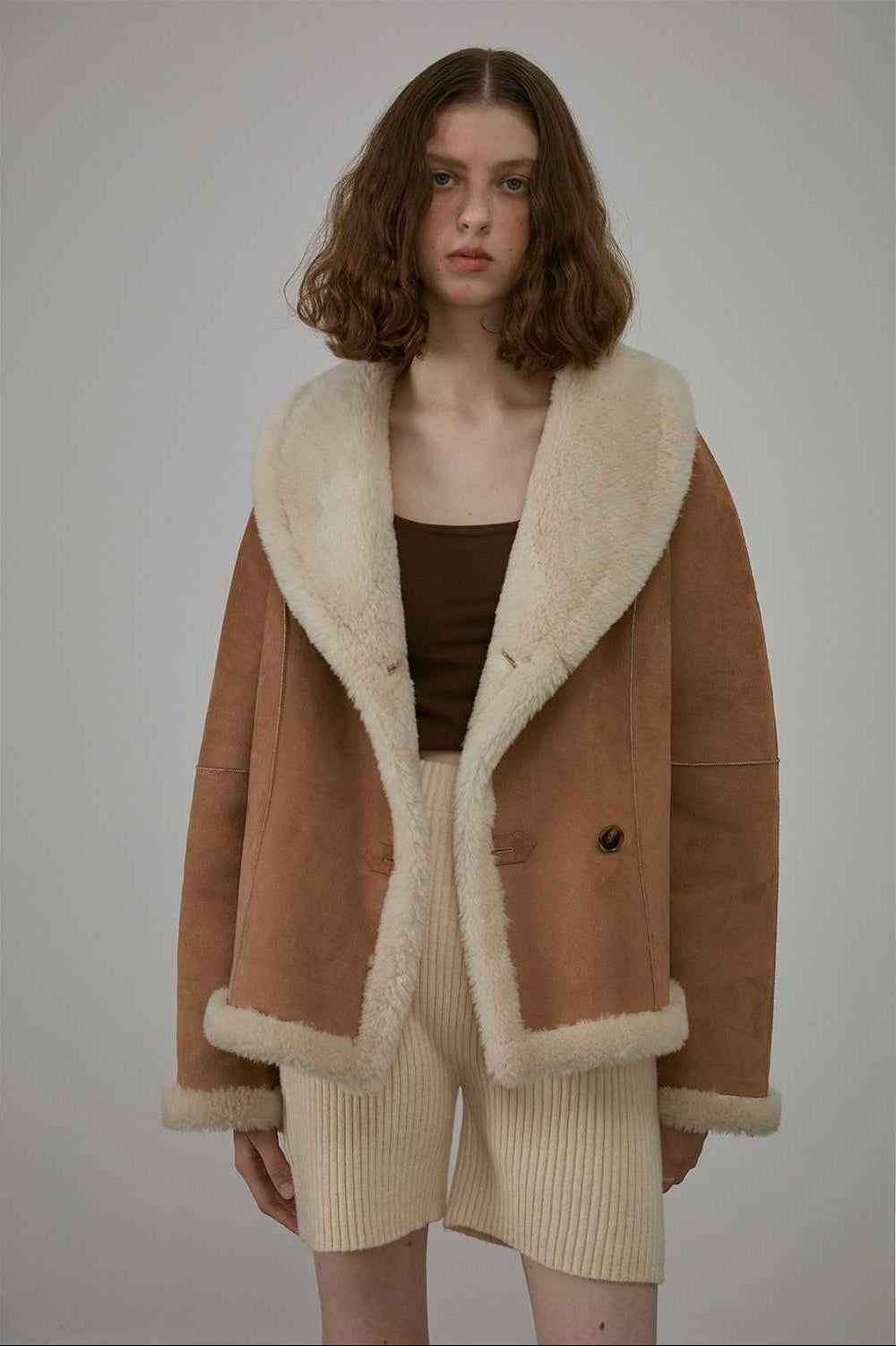 Fireladyfur Women's Short Reversible Vegan Shearling Jacket "Bella Poetry" - variant_title