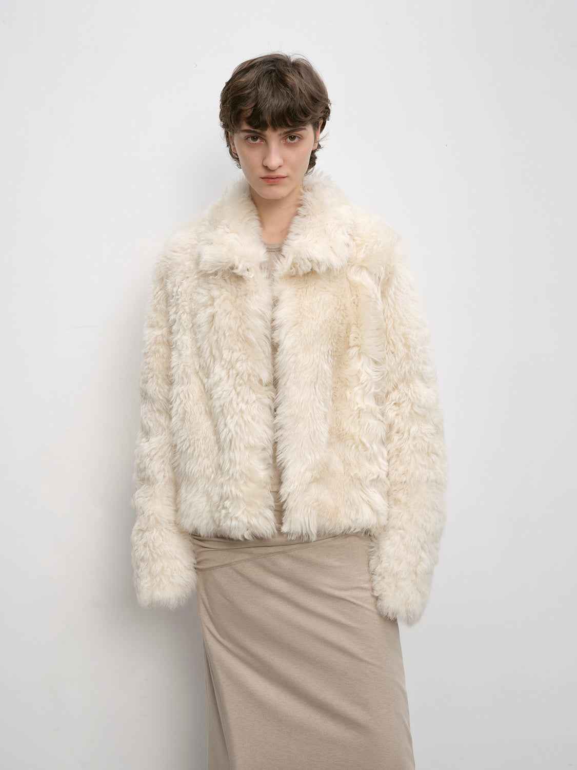 Fireladyfur Women's Soft & Warm Short Wool Sheepskin Coat“Blackmoon Berlin” - variant_title