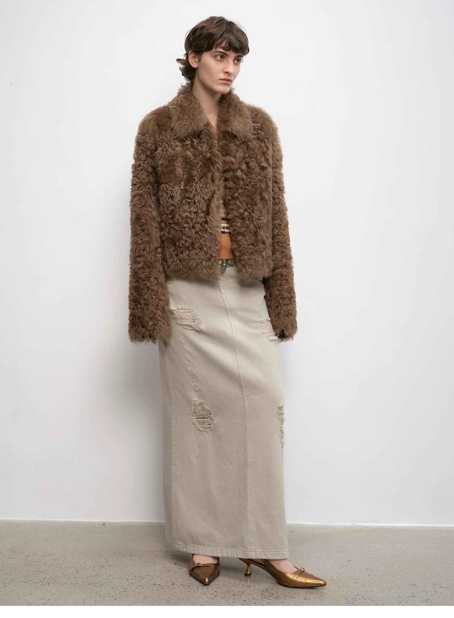 Fireladyfur Women's Soft &amp; Warm Short Wool Sheepskin Coat“Blackmoon Berlin” - variant_title