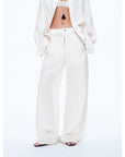 Fireladyfur Women's Stand - up Silhouette Double Waist Linen Trousers"Berlin Street" - variant_title