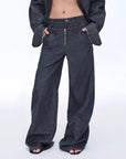 Fireladyfur Women's Stand - up Silhouette Double Waist Linen Trousers"Berlin Street" - variant_title