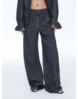 Fireladyfur Women's Stand - up Silhouette Double Waist Linen Trousers"Berlin Street" - variant_title