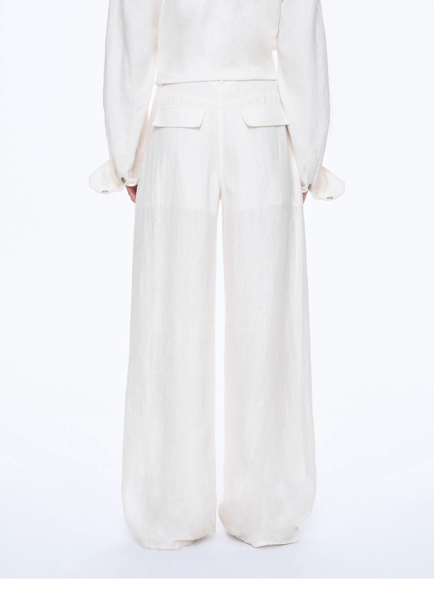 Fireladyfur Women's Stand - up Silhouette Double Waist Linen Trousers"Berlin Street" - variant_title