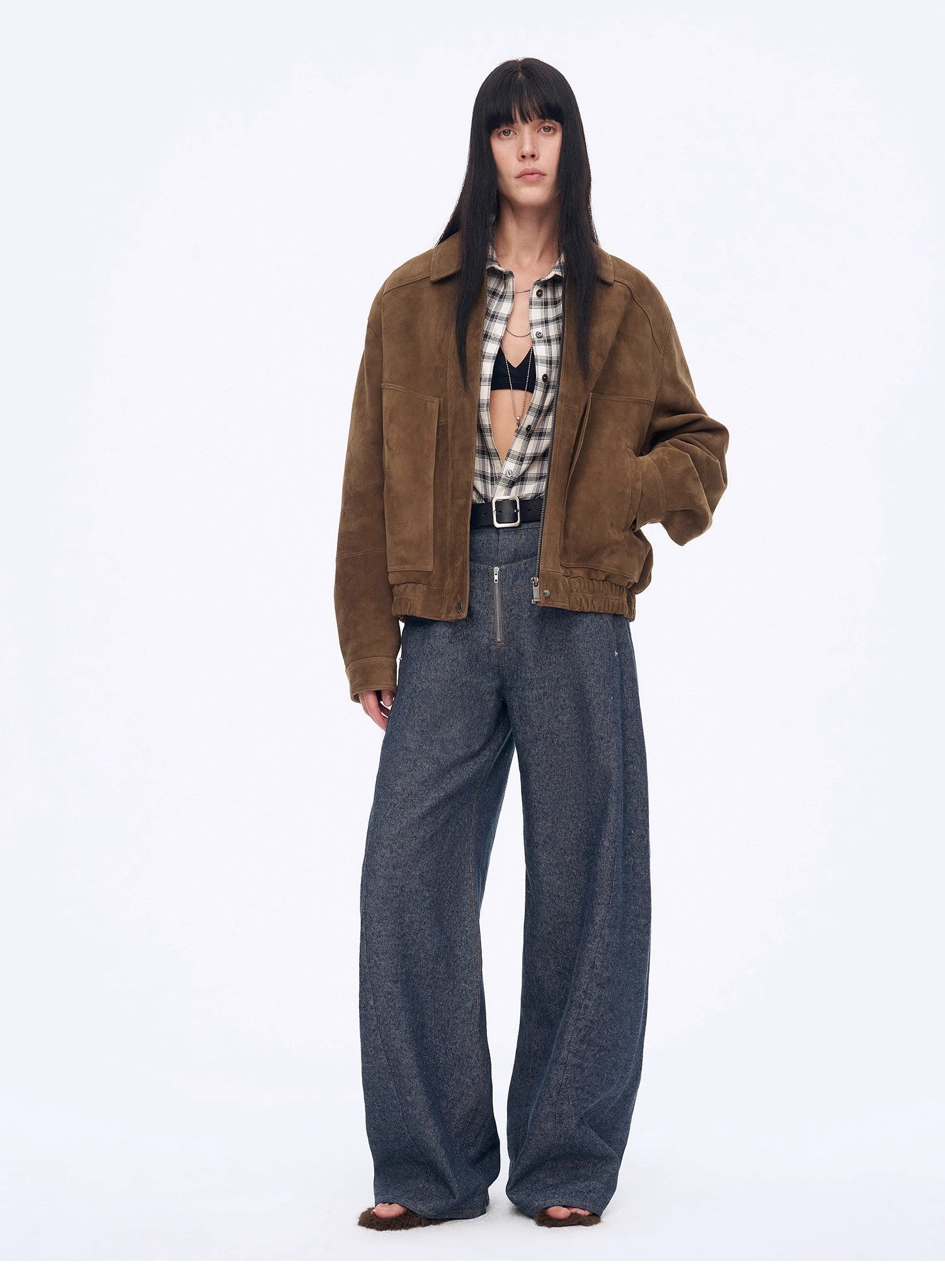 Fireladyfur Women's Stand - up Silhouette Double Waist Linen Trousers"Berlin Street" - variant_title