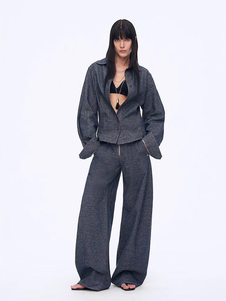 Fireladyfur Women's Stand - up Silhouette Double Waist Linen Trousers"Berlin Street" - variant_title