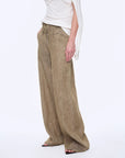 Fireladyfur Women's Stand - up Silhouette Double Waist Linen Trousers"Berlin Street" - variant_title