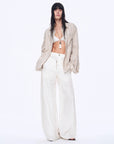 Fireladyfur Women's Stand - up Silhouette Double Waist Linen Trousers"Berlin Street" - variant_title