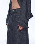 Fireladyfur Women's Stand - up Silhouette Double Waist Linen Trousers"Berlin Street" - variant_title