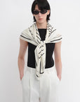 Fireladyfur Women's Stretch Silk Scarf with Original Geometric Print - variant_title