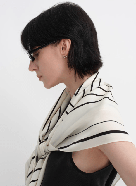 Fireladyfur Women's Stretch Silk Scarf with Original Geometric Print - variant_title