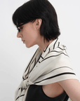 Fireladyfur Women's Stretch Silk Scarf with Original Geometric Print - variant_title