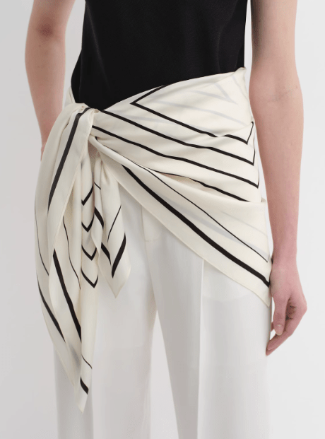 Fireladyfur Women's Stretch Silk Scarf with Original Geometric Print - variant_title