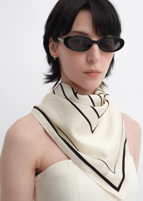 Fireladyfur Women's Stretch Silk Scarf with Original Geometric Print - variant_title