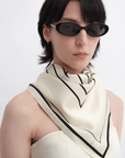 Fireladyfur Women's Stretch Silk Scarf with Original Geometric Print - variant_title