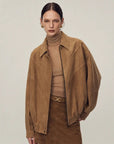 Fireladyfur Women's Suede Top - Grain Sheepskin Leather JacketFirelady Fur