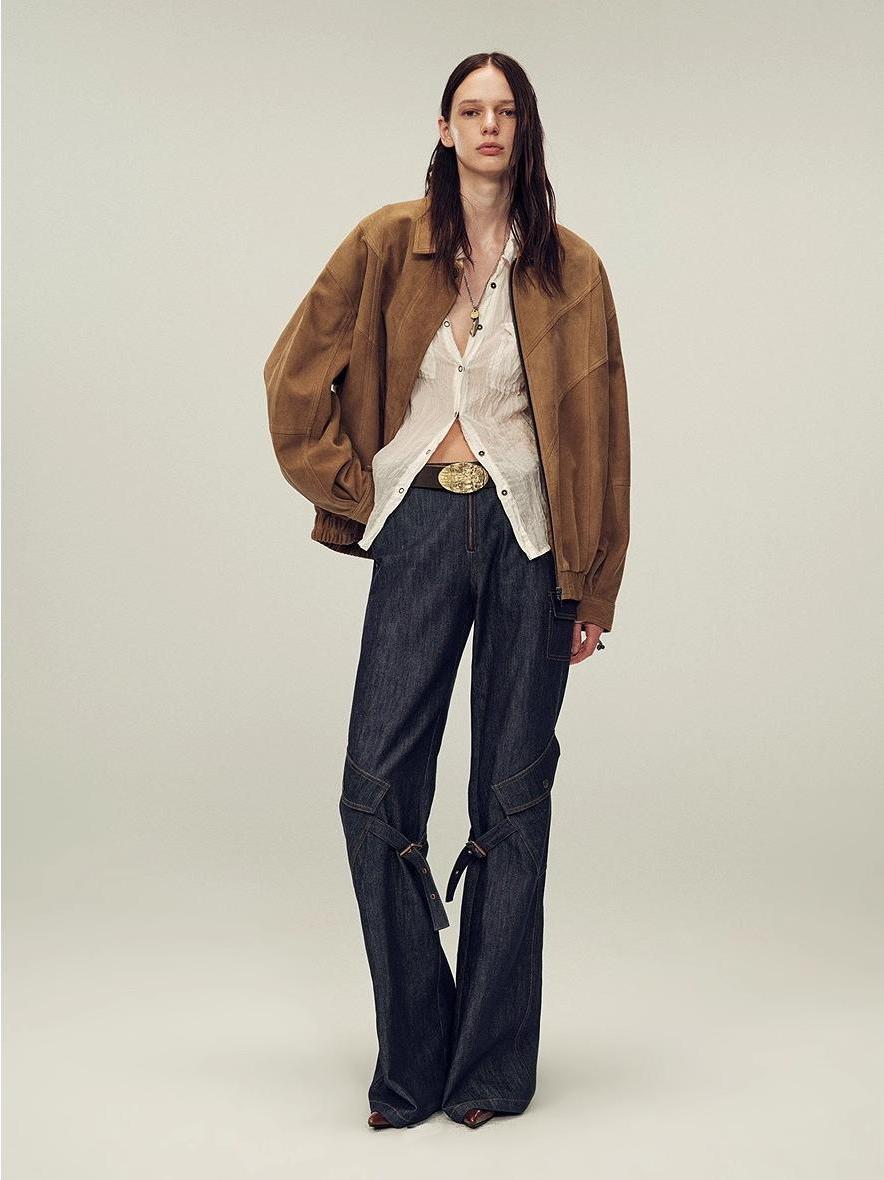 Fireladyfur Women's Suede Top - Grain Sheepskin Leather Jacket - variant_title