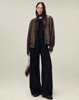 Fireladyfur Women's Suede Top - Grain Sheepskin Leather JacketFirelady Fur