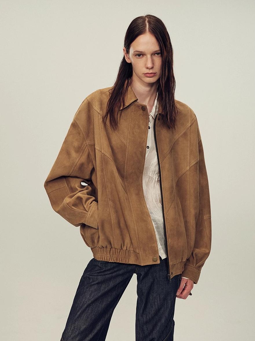 Fireladyfur Women's Suede Top - Grain Sheepskin Leather Jacket - variant_title