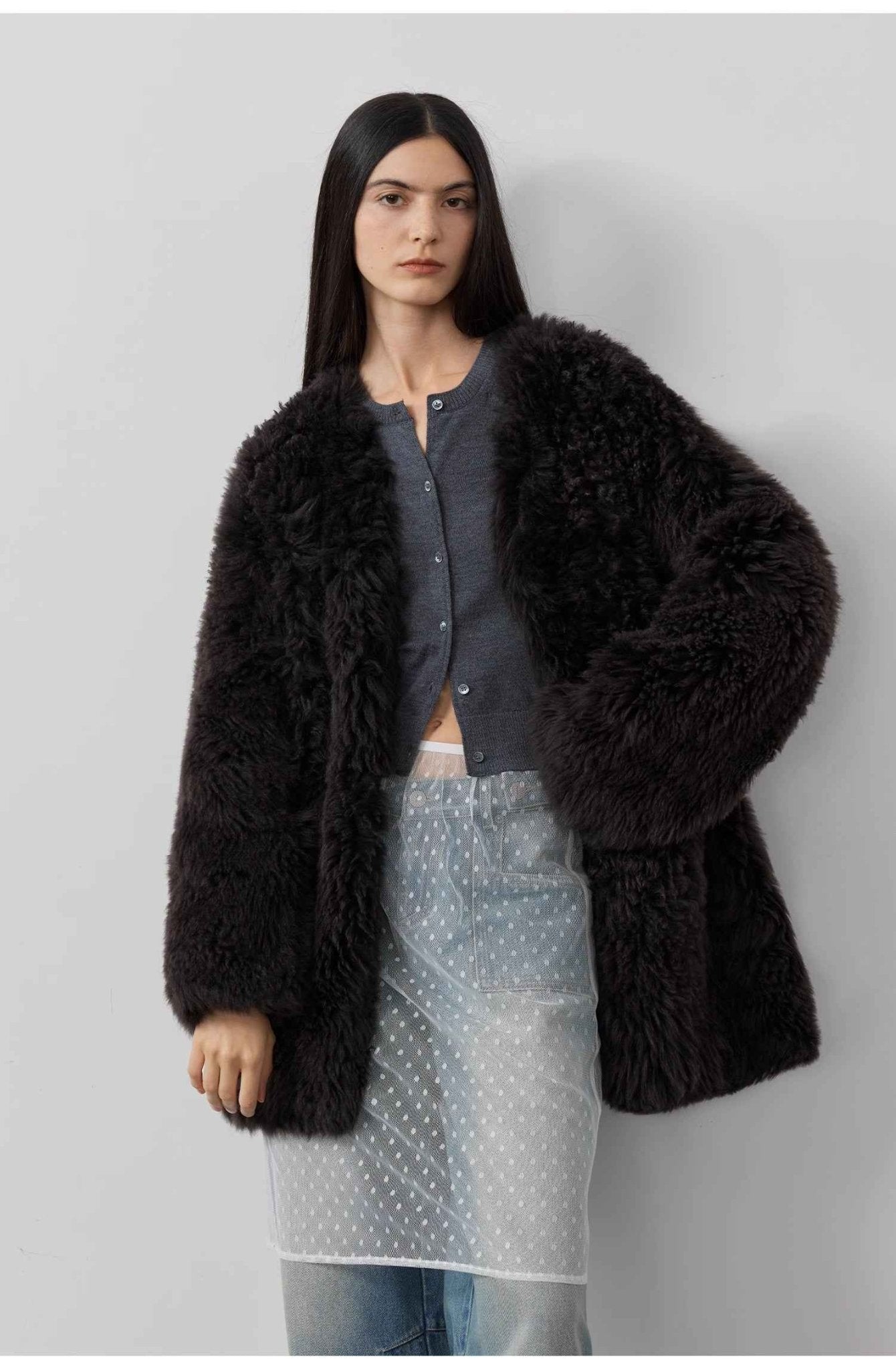 Fireladyfur Women's Tuscan Sheepskin Winter Coat“Peach Oolong” - variant_title