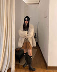 Fireladyfur Women's Tuscan Sheepskin Winter Coat“Peach Oolong” - variant_title