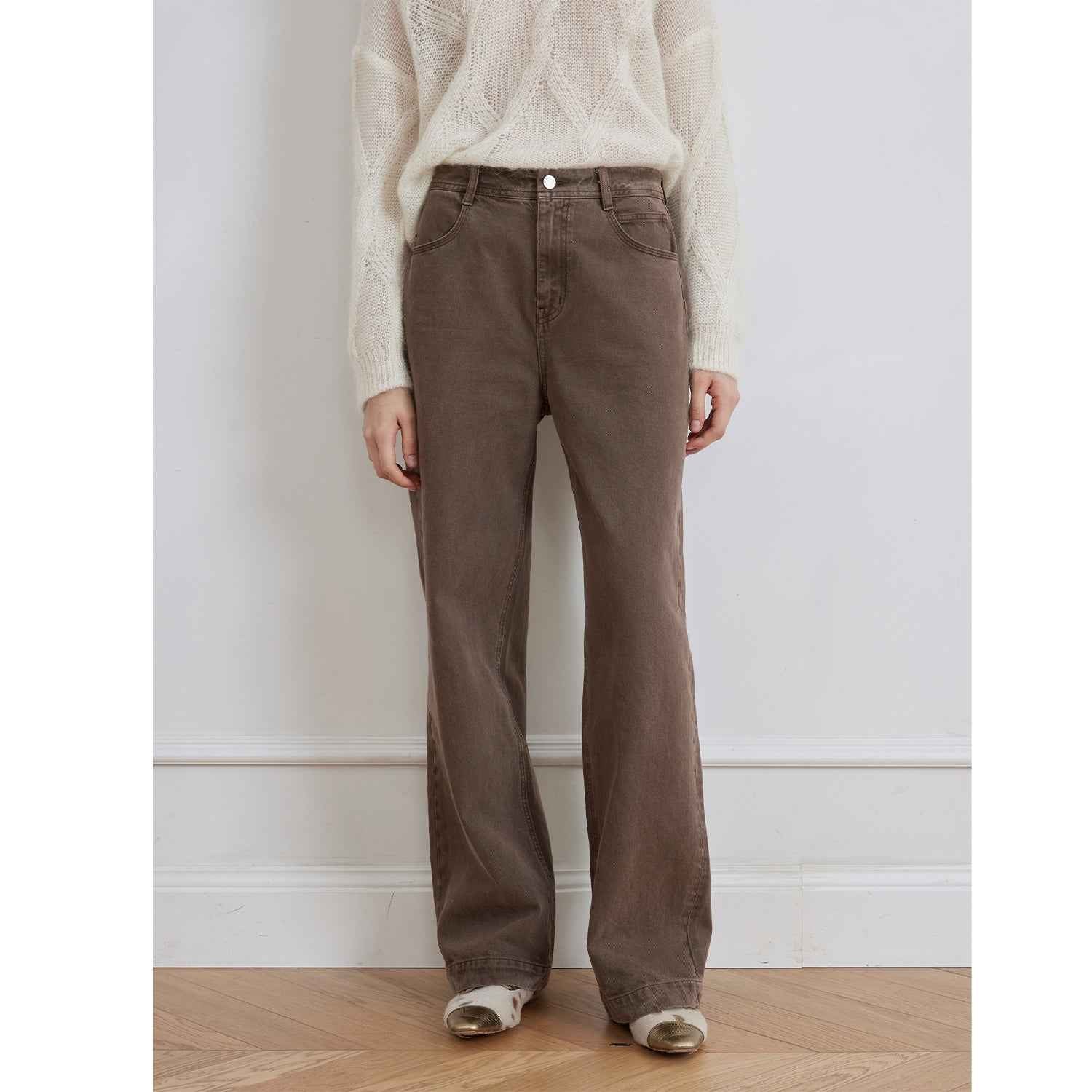 Fireladyfur Women's Vintage Washed Straight Leg Denim "Meteorite Fragments" - variant_title