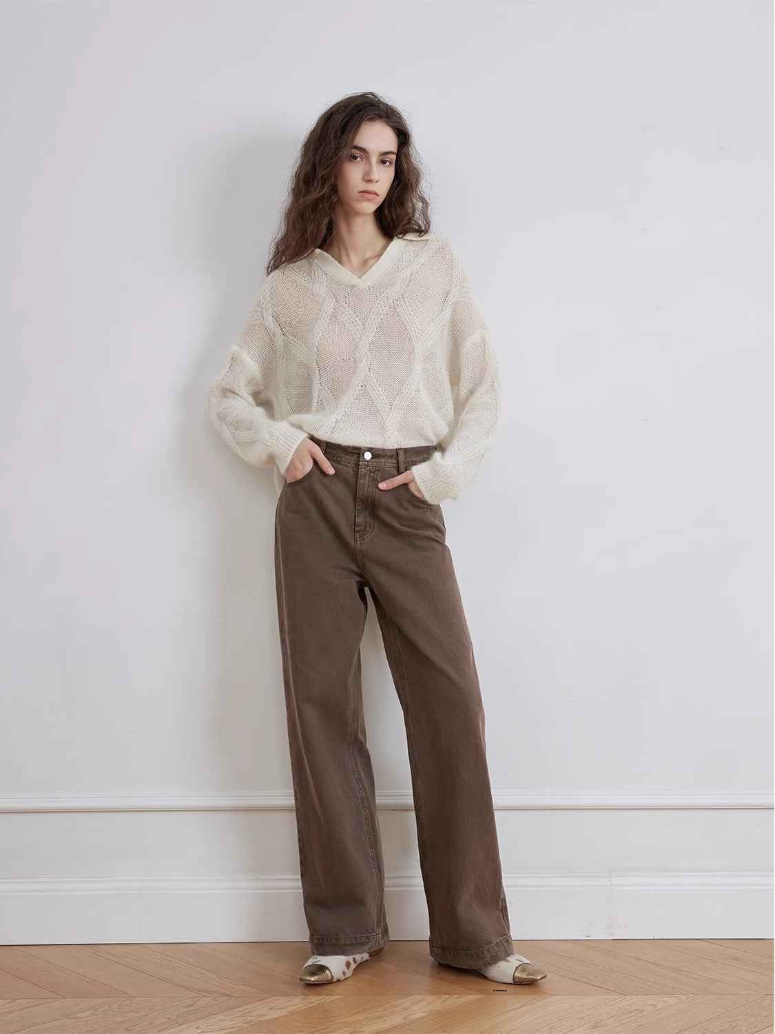 Fireladyfur Women's Vintage Washed Straight Leg Denim "Meteorite Fragments" - variant_title