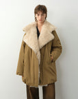 Fireladyfur Women's Winter Goose Down Coat with Tuscan wool"Modern Introduction" - variant_title