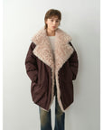 Fireladyfur Women's Winter Goose Down Coat with Tuscan wool"Modern Introduction" - variant_title