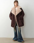 Fireladyfur Women's Winter Goose Down Coat with Tuscan wool"Modern Introduction" - variant_title