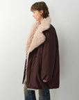 Fireladyfur Women's Winter Goose Down Coat with Tuscan wool"Modern Introduction" - variant_title