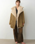 Fireladyfur Women's Winter Goose Down Coat with Tuscan wool"Modern Introduction" - variant_title