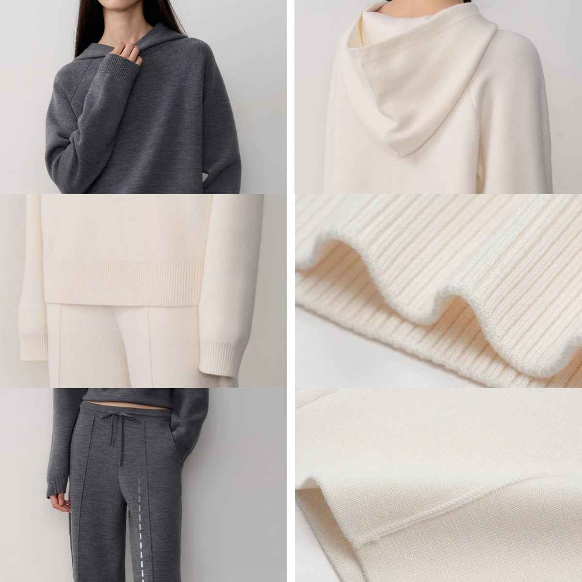 Fireladyfur Women's Wool Knit Hooded Set"Urban One" - variant_title