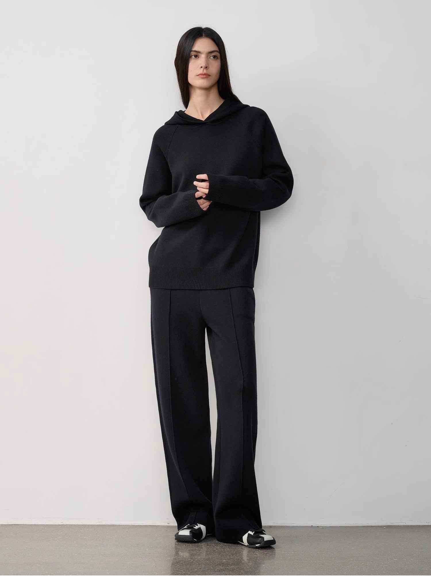 Fireladyfur Women's Wool Knit Hooded Set"Urban One" - variant_title